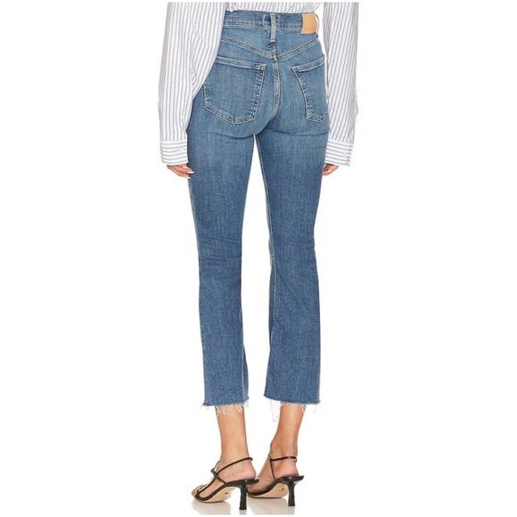 Citizens Of Humanity Isola Cropped Bootcut Frayed Hem Denim Jeans Size 32 - Picture 3 of 11